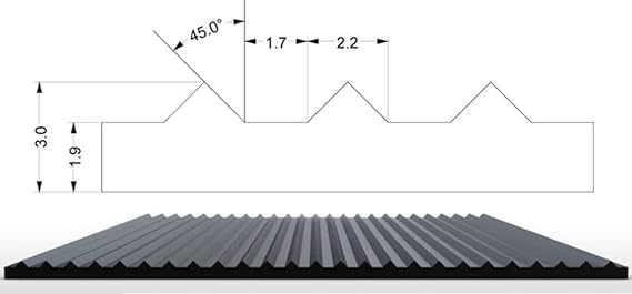 3mm Feinriefenmatte  1000/1000