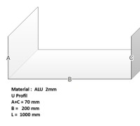 ALU SCHLEUSE  U-Profil  2mm    200/1000