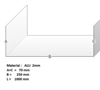ALU SCHLEUSE  U-Profil  2mm    250/1000