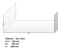 ALU SCHLEUSE  U-Profil  2mm    200/1400