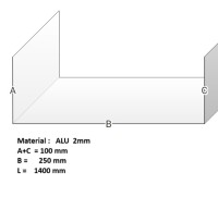 ALU SCHLEUSE  U-Profil  2mm    250/1400