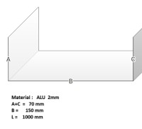 ALU SCHLEUSE  U-Profil  2mm    150/1000